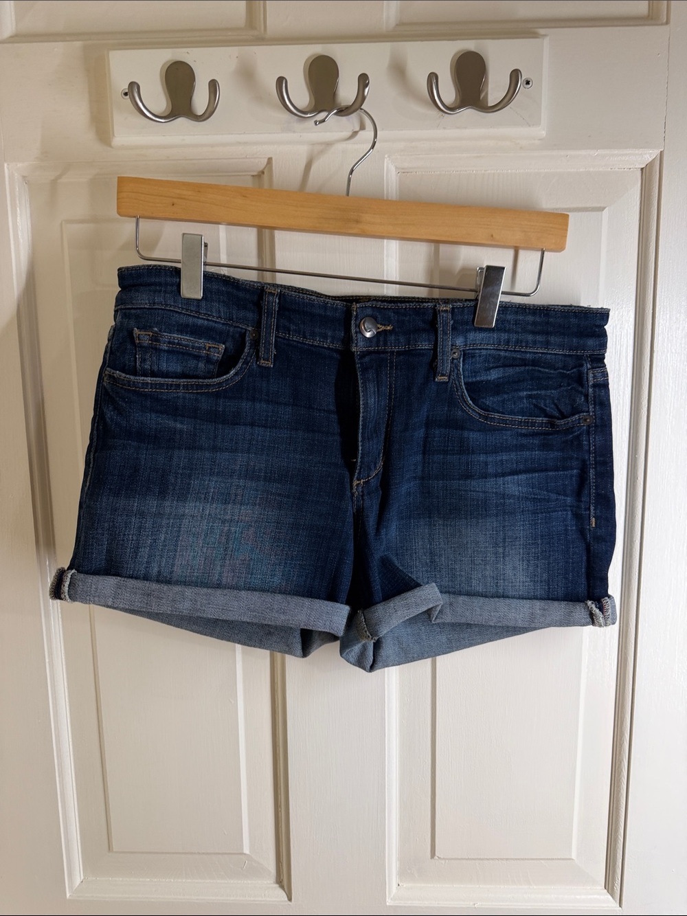 Joe's Jeans Dark Blue Rolled-Cuff Denim Shorts